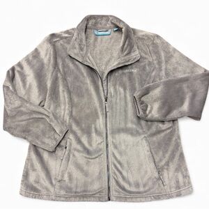 Free Country Womens Gray Faux Fur Fleece Zip Up Jacket XXL
